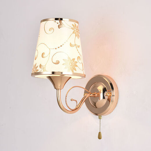 Yilin Wall Lamp Bedroom Wall Bedside Lamp Simple Modern Creative European American American LED Living Room Aisle Stair Lamp C04 Delivery LED Bulb Three Color + Pull Switch