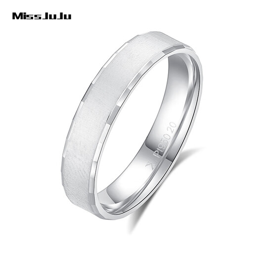 Miss JuJu platinum ring fashion ring pt950 platinum fashion ring for men and women, 8# single, about 4.1g, width 3.5mm, more gram weight, less compensation