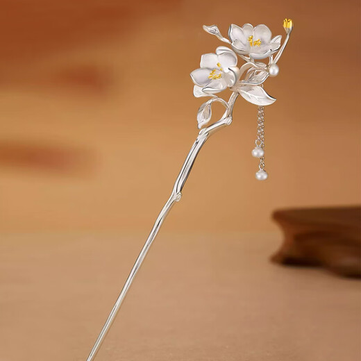 Caizhi silver-plated ancient style hairpin for women, high-end tassels, new Chinese style hairpin hairpin, birthday gift for girlfriend, Begonia spring hairpin