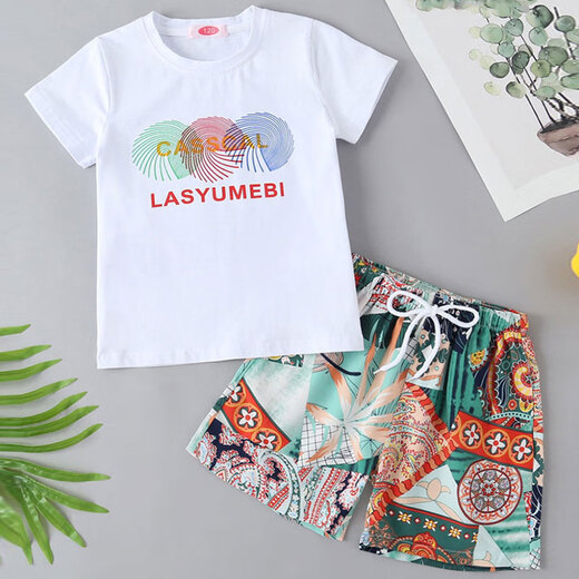 Little Bear Elf (xiaoxiongjingling) beach parent-child wear spring and summer trendy family wear seaside vacation travel mother-daughter dress beach skirt suit short-sleeved 71175 beach parent-child wear mom skirt L size / recommended 105-115 Jin Jin is equal to 0.5 kg