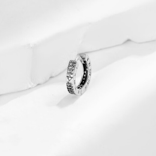 QMXD Roman numeral earrings for men, trendy hip-hop niche, high-end boys' earrings, single, handsome Internet celebrity earrings, earrings, single