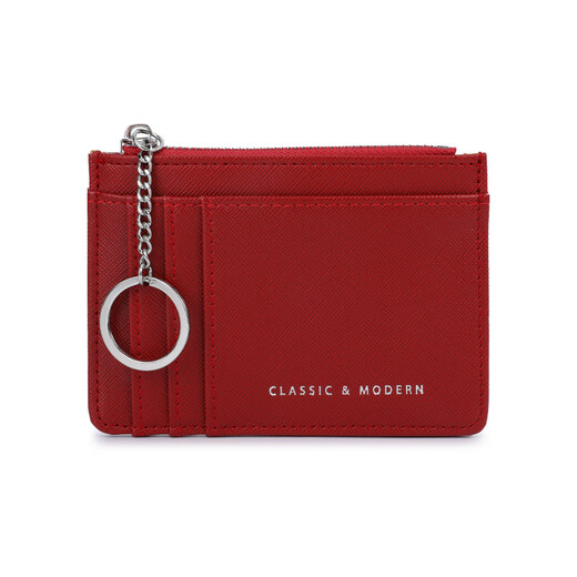 OEMG Cross Pattern Women's Coin Wallet Korean Mini Key Chain Ballet Case Múltiple Tarjeta Pack Pack Girls Birthday Blue