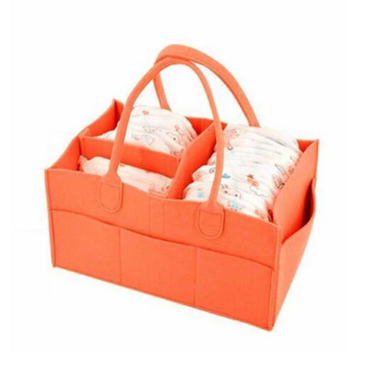 
Portable diapers felt storage bag Large capacity handbag Baby diapers Multi-grid storage bag Yellow 33-23-18