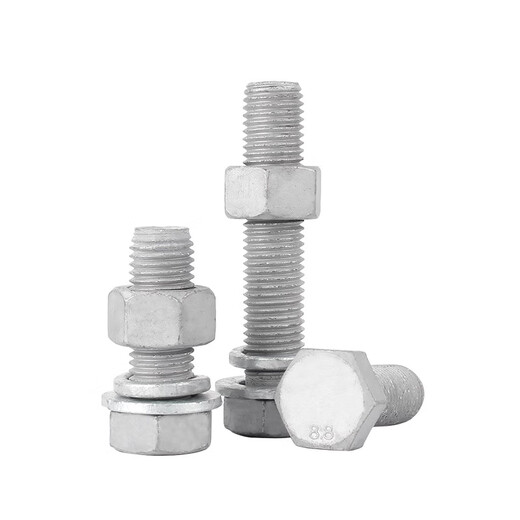 Creaby hot-dip galvanized external hexagonal bolts and nuts set 8.8 grade hot-dip galvanized screws and nuts combination fasteners M18x70 2 sets