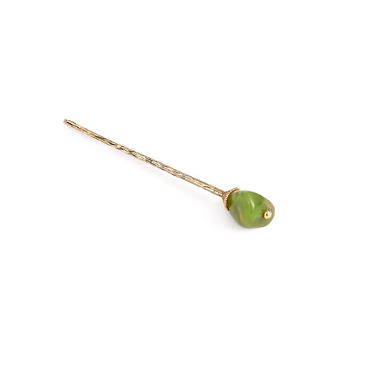She s Akiko resin hairpin new Chinese style hairpin ancient style hairpin high-end hair accessories birthday gift for girlfriend Green F0