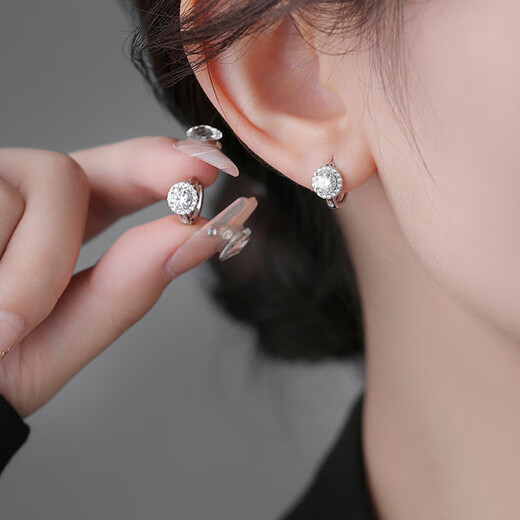 Fashionable Moissanite Silver Earrings Women's Earrings Earrings Earrings Jewelry Chinese Valentine's Day Gifts for Girls, Girlfriends and Wife