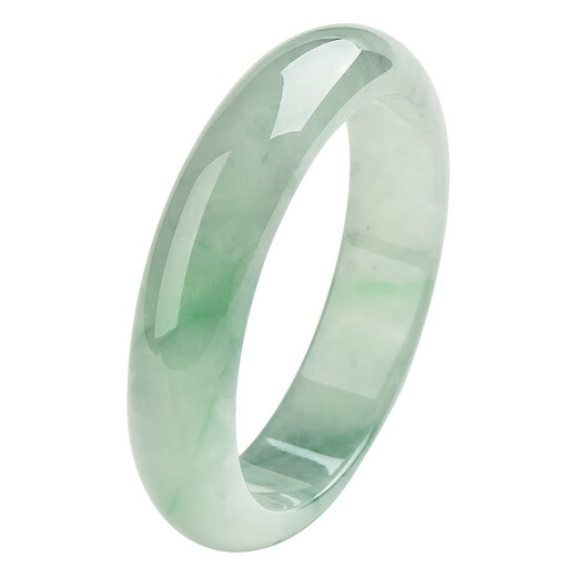 Private Ice Type Floating Green Jadeite Bracelet Light Green Young Burmese Jade (Processed) Jade Bracelet Floating Flower Bracelet Gift No. 56-57