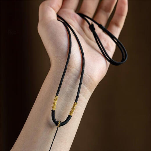 Ningxinge pendant lanyard hand-woven necklace lanyard jade jade pendant for men and women high-end adjustable pendant rope haze blue