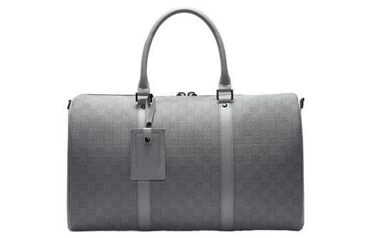 Jordan checkerboard jacquard fabric sports trend old flower bag luggage bag bucket bag shoulder bag same style for men and women white