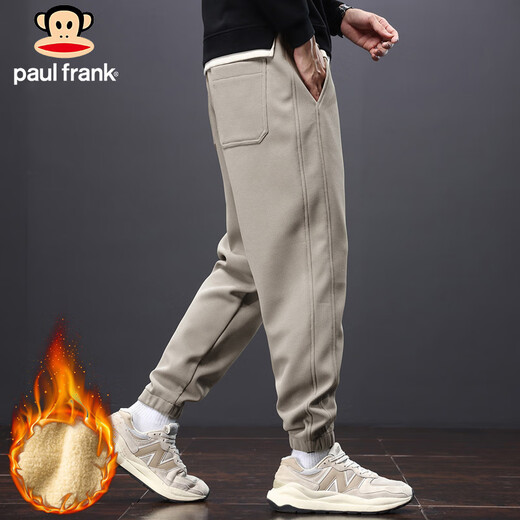 Big Mouth Monkey (paul frank) pants men's autumn and winter casual pants men's pants loose sports foot leggings sweatpants men's khaki plus velvet XL