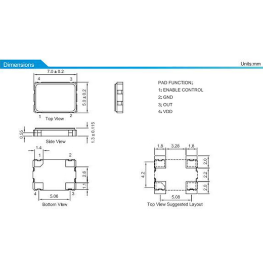 Lanshi active crystal chip crystal oscillator 7050 13.56MHZ (20 pieces)