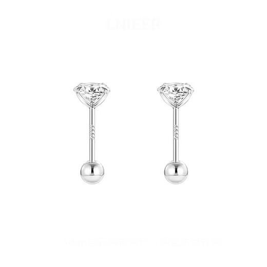 QMXDs999 sterling silver earrings for women, screw-on earrings, small earrings for women, no need to remove pure silver earrings for sleeping, 6mm pair of 999 pure silver earrings
