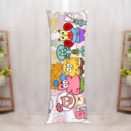SpongeBob SquarePants Life-size Pillow Big Star Long Pillow Cute Cartoon Plush Doll Sleeping Leg Doll SpongeBob SquarePants-1 60x180 cm (Large Life-size) 2way