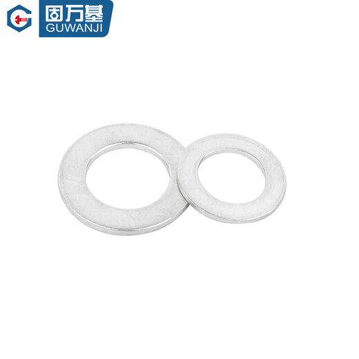 Guwanji aluminum gasket round aluminum alloy screw metal flat pad aluminum thickening and widening washer large national standard fastener M5x10x1 100 pieces
