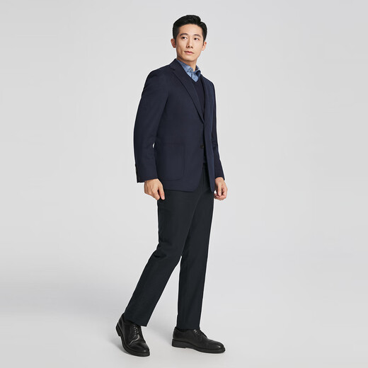 Youngor (YOUNGOR) suit men's business singles Western sheep wool 160 ultra-fine wool delicate, soft and smooth, same style as the mall, navy YXXX217261FLA L 175/96A