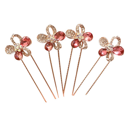 Happy mother-in-law's updo hair headband wedding middle-aged happy mother style wedding banquet updo hair accessories wedding headdress exquisite red butterfly style 4 pack