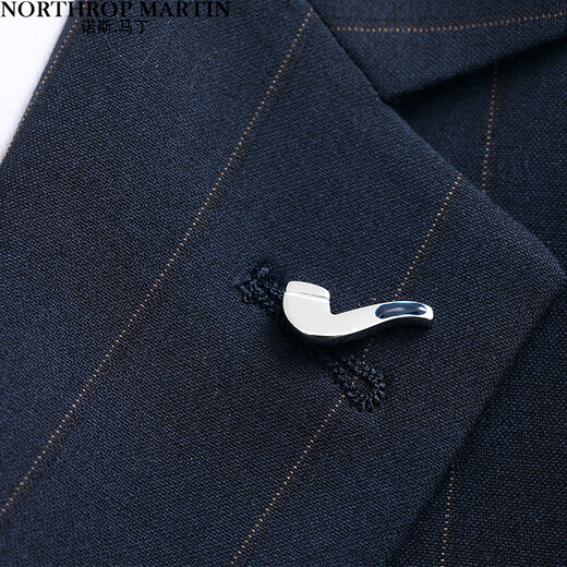 North Martin North Martin high-end brand brooch men's Chinese style retro suit wedding gift lapel pin silver