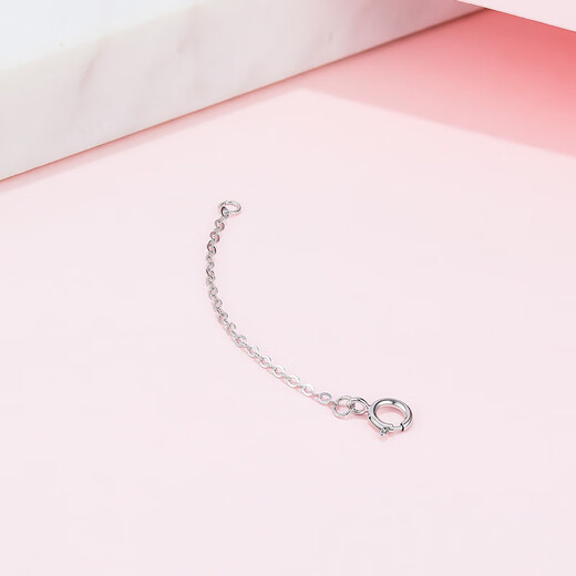 Saturday Fortune (ZLF) yellow 18K gold necklace extension chain rose gold chain color gold chain adjustable O-shaped chain extension chain accessories 4.5cm -0.15g-yellow