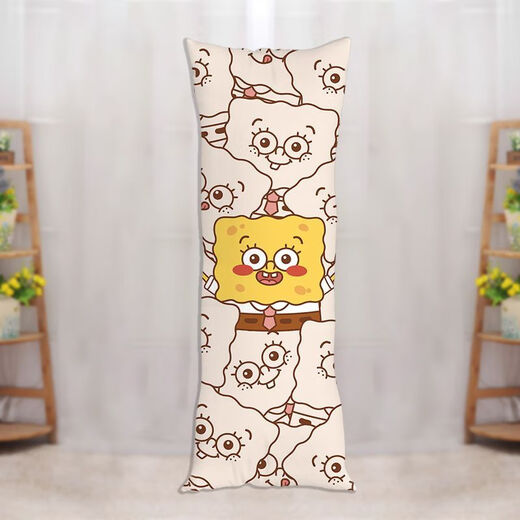SpongeBob SquarePants Life-size Pillow Big Star Long Pillow Cute Cartoon Plush Doll Sleeping Leg Doll SpongeBob SquarePants-1 60x180 cm (Large Life-size) 2way