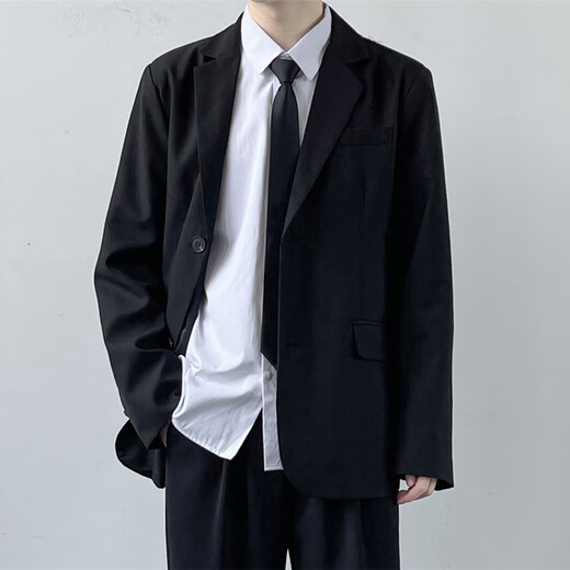 Qindu music student art test dress male DK uniform a casual suit men's suit handsome college student small suit male three-piece suit jacket + shirt + trousers free collar 2XL