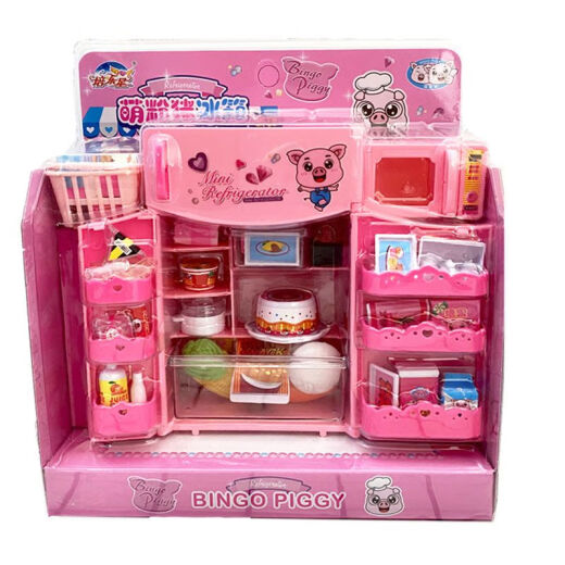 Children's Cute Pink Pig Play House Toy Simulation Cashier Washing Machine Supermarket Convenience Shopping Cart Set Girl Rabbit Pink Rabbit Happy Trolley