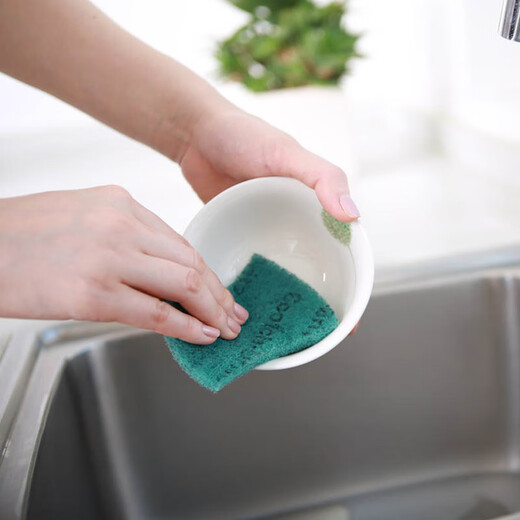 3M Scotch kitchen scouring pads, hotel catering industry dishwashing cloths, pot cleaning cloths, household cleaning rags 6105 small size * 5 pack (iron pots and dishes)