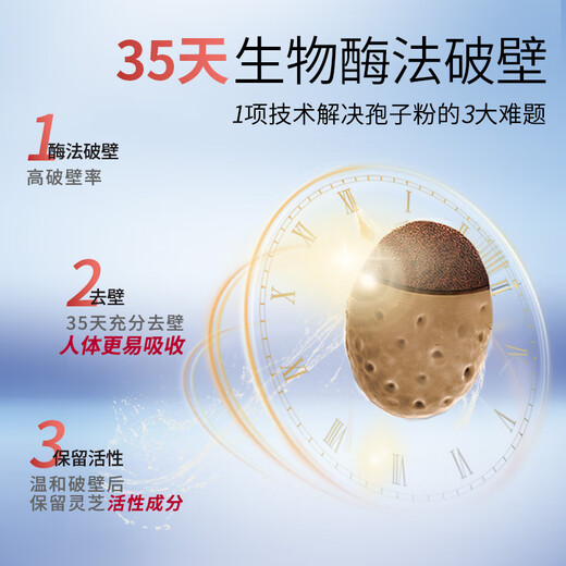 
Guangdong Weiquan Ganoderma lucidum spore powder immunoregulation enzyme method for breaking wall polysaccharide triterpenes for middle-aged and elderly adult health products 30 bags * 12 boxes [half-year quantity]