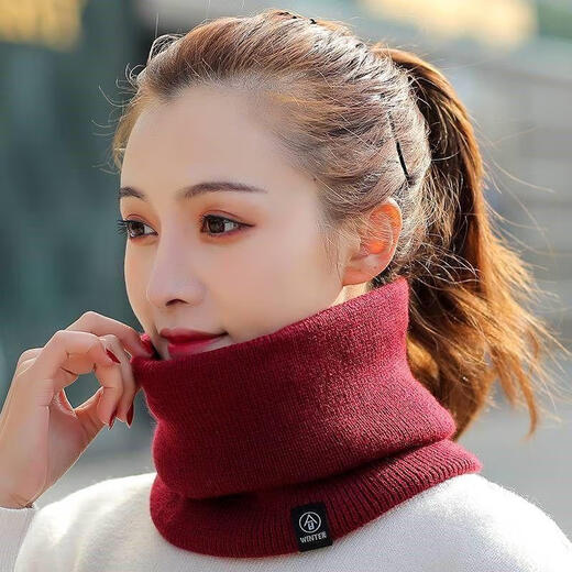 Yehe winter neck scarf for men and women black velvet thickened neck scarf men's warm neck scarf cycling cold mask pullover black