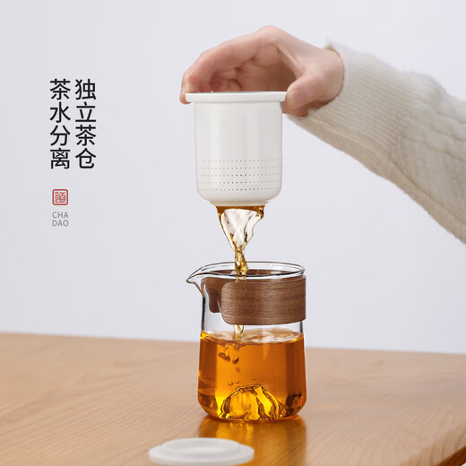 Unclumsy outdoor travel tea set portable travel camping business trip tea set quick cup Ya Baiyunhai one pot three cups