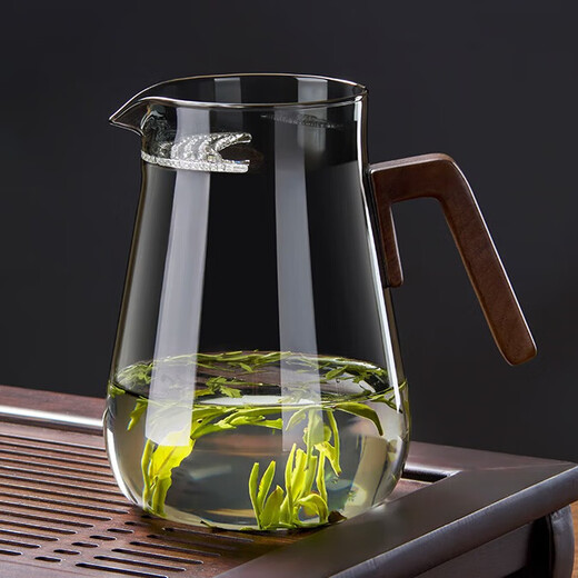 Liexuan glass teapot large capacity crescent cup filter tea brewer tea water separator heat-resistant fair cup green teapot ash crescent teapot 1000ml