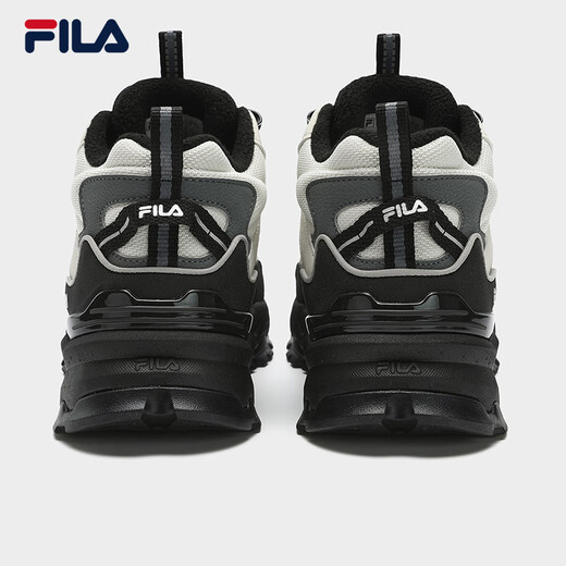 FILA women's mid-cut plus velvet dad shoes casual shoes winter warm thick-soled sneakers turtledove yellow/black-TB 37.5