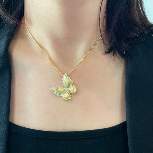 MISS high-end jewelry 18K gold diamond pendant luxury group-set diamond butterfly pendant earrings ring with certificate pendant