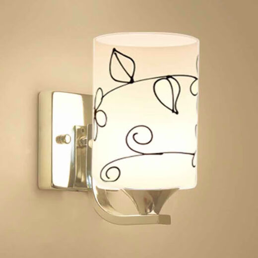 Yilin wall lamp bedroom wall bedside lamp simple modern creative European American American led living room aisle stair lamp milky white 512 three-color light