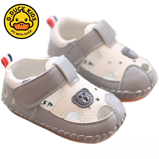G.duck baby sandals summer baby shoes men's soft sole non-slip one year old infant shoes 6-12 months female toddler shoes 8 ZB-10 gray 15 inner length 11.5 cm
