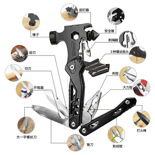 Imported from Japan, Makita multi-functional window-breaking hammer, multi-functional hammer pliers, vehicle-mounted emergency multi-functional claw hammer
