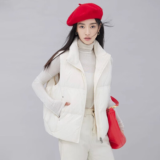 YAYA (YAYA) Off-season Down Vest Women's Winter New Stand Collar Short Simple Loose Versatile Cocoon Top YZ Green 155/80A(S)