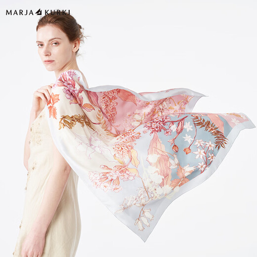 Maria Gucci birthday gift square scarf for mother 100% mulberry silk shawl with elder silk scarf female gift box floral powder