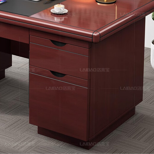 Luolaibao wooden paint desk with drawer writing desk desktop staff finance 1.4m desk single