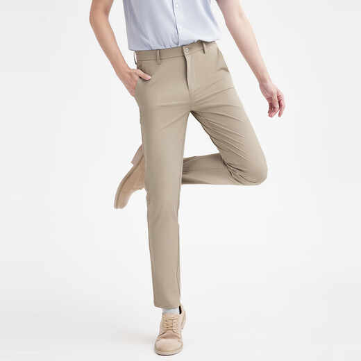 Sieben Wolf [cool] Casual Hosen Herrenhosen 2025 Neue modische und evergrande-Pendler-Herrenhosen Komfortable atmungsaktive Hose 701 (Khaki) Vierseitig 1D1E30402025 28