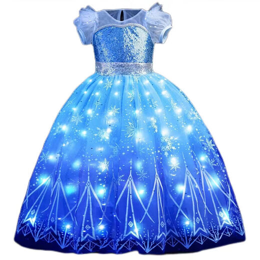 Vinoa Frozen Elsa Princess Dress Summer Children's Birthday Style Dress Girls Elsa Dress Mesh Skirt Main Image 120