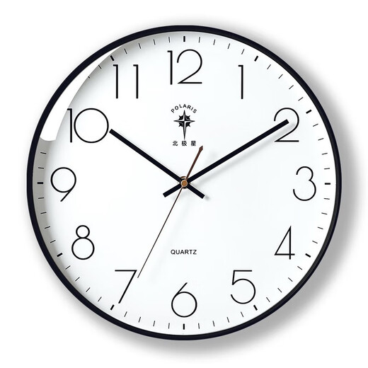 Polaris (POLARIS) clock wall clock living room light luxury modern simple clock wall-mounted quartz clock home fashion wall watch fashion black (simple round) 10 inches (diameter 25.5 cm)