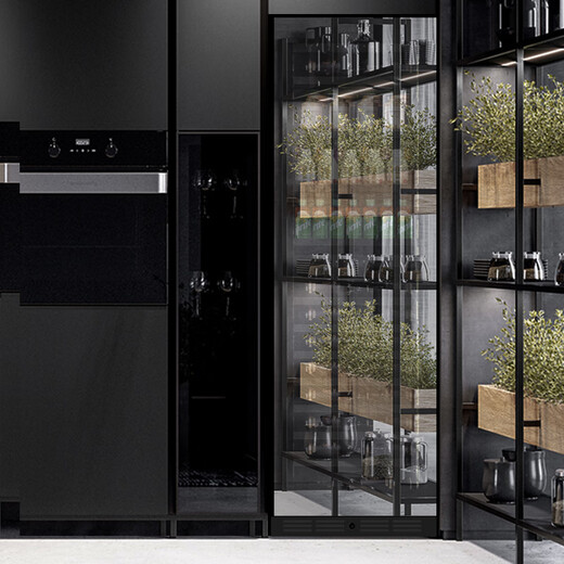 EREMITE 400 depth ultra-thin embedded red wine cabinet constant temperature wine cabinet beverage cabinet tea refrigerator wine storage cabinet sideboard wine cabinet 1.79m glass door ice bar inverter 235L