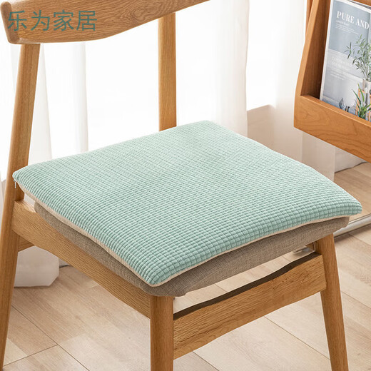 Qiaorui thickened cushion soft butt cushion office student classroom dormitory stool butt chair cushion car seat cushion corn kernel light green non-slip bottom + strap 35*35cm*thick about 4cm suitable for student chairs