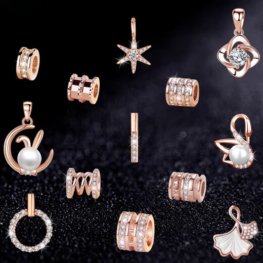 Fat Donglai same style 18k rose gold pendant single pendant single pendant women's silver necklace color gold pendant without chain silver classic four-leaf clover-rose gold