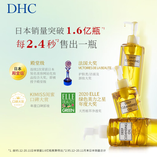 DHC Buttercup Olive Cleansing Oil 200ml Gentle facial makeup remover, easy to emulsify and not greasy