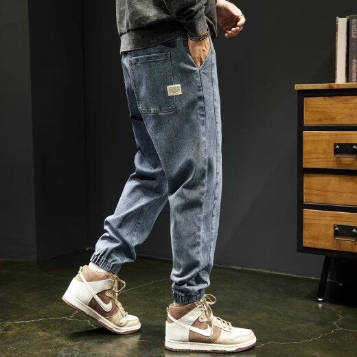 Jeep Spirit Jeep Jeep Retro Retro Men's Trendy Brand Loose Linet Taille Tie Pantalon Summer NOUVEAU PANTAL HARREN CAS