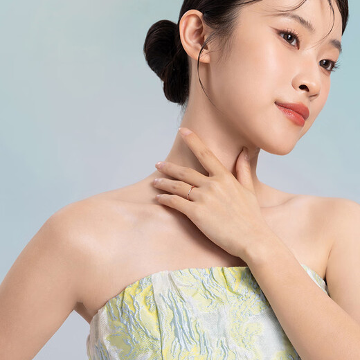 Saturday Fortune Jewelry Simple Diamond Ring Red 18K Gold Diamond Ring Women’s KRDB015983 No. 14 Birthday Gift