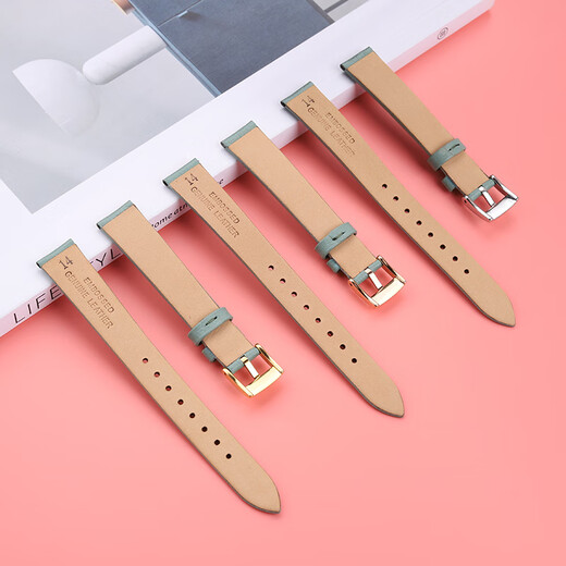 Zhuo Lei is suitable for Armani small green watch AR11302 1959 AR11149 women's pebbled leather watch strap accessories light green-gold pin buckle 14mm
