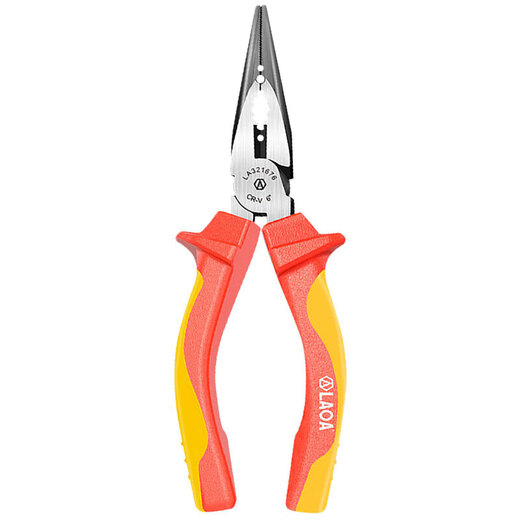 LAOA old A insulated needle nose pliers electrician needle nose pliers high voltage peeling needle nose pliers 6 inches LA321676