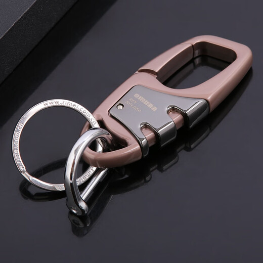 欧美达男士家用腰挂汽车钥匙扣高档商务钥匙链个性简约纯色锁匙扣挂件 银色